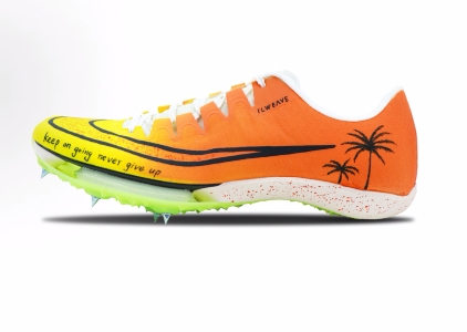 (Arrival 36-44) Nike Knitted Air Cushion Maxfly Cartoon Blue Men and Women's Sprint Spikes Su Bingtian 9''83 Asian Record Nike Air Zoom Maxfly36-455
