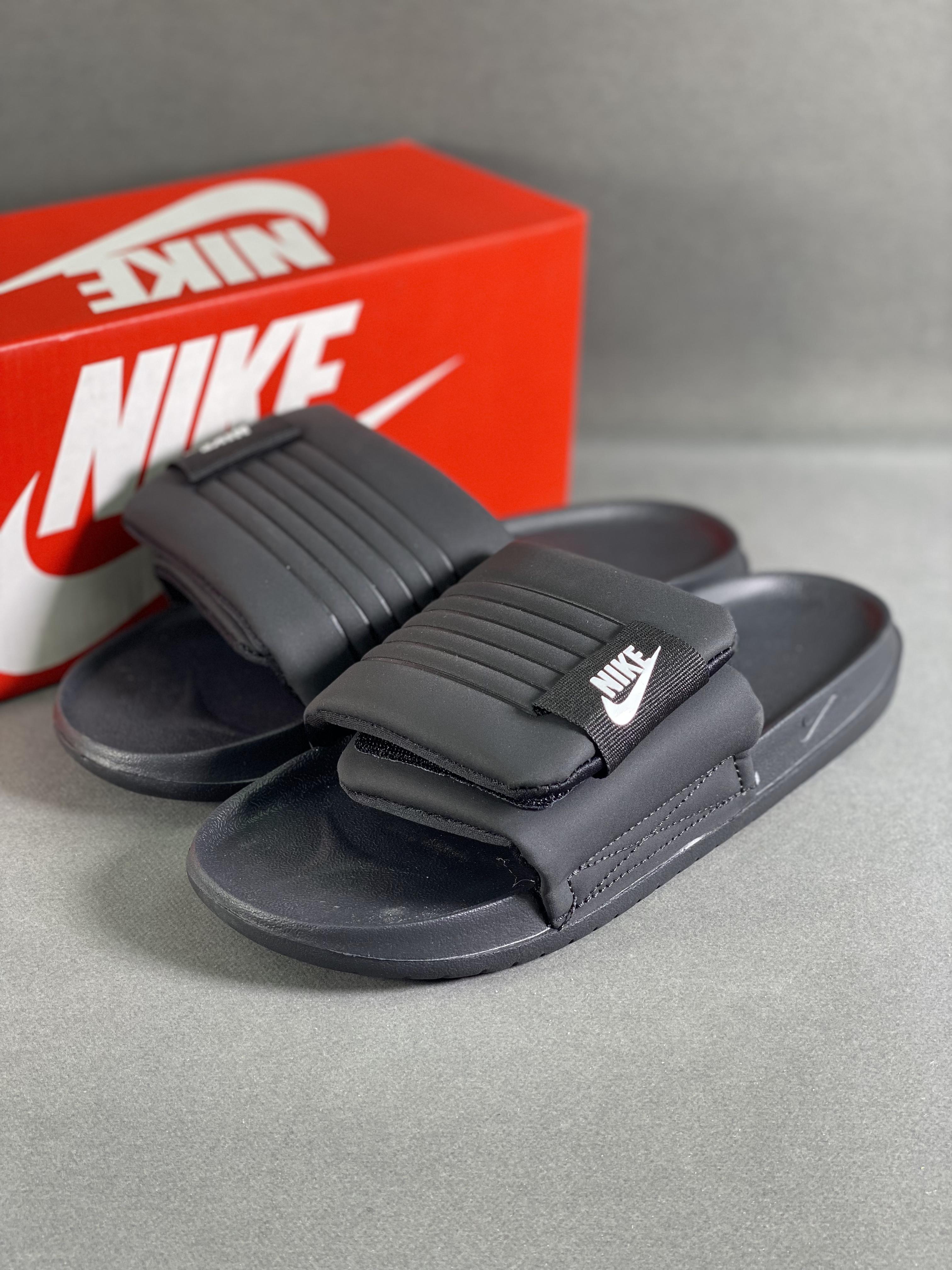 Offcourt Adjust Nike Summer Beach Casual Velcro Slippers All Black Item Number: DQ9624 001 Size: 36-45 (with half size) 9