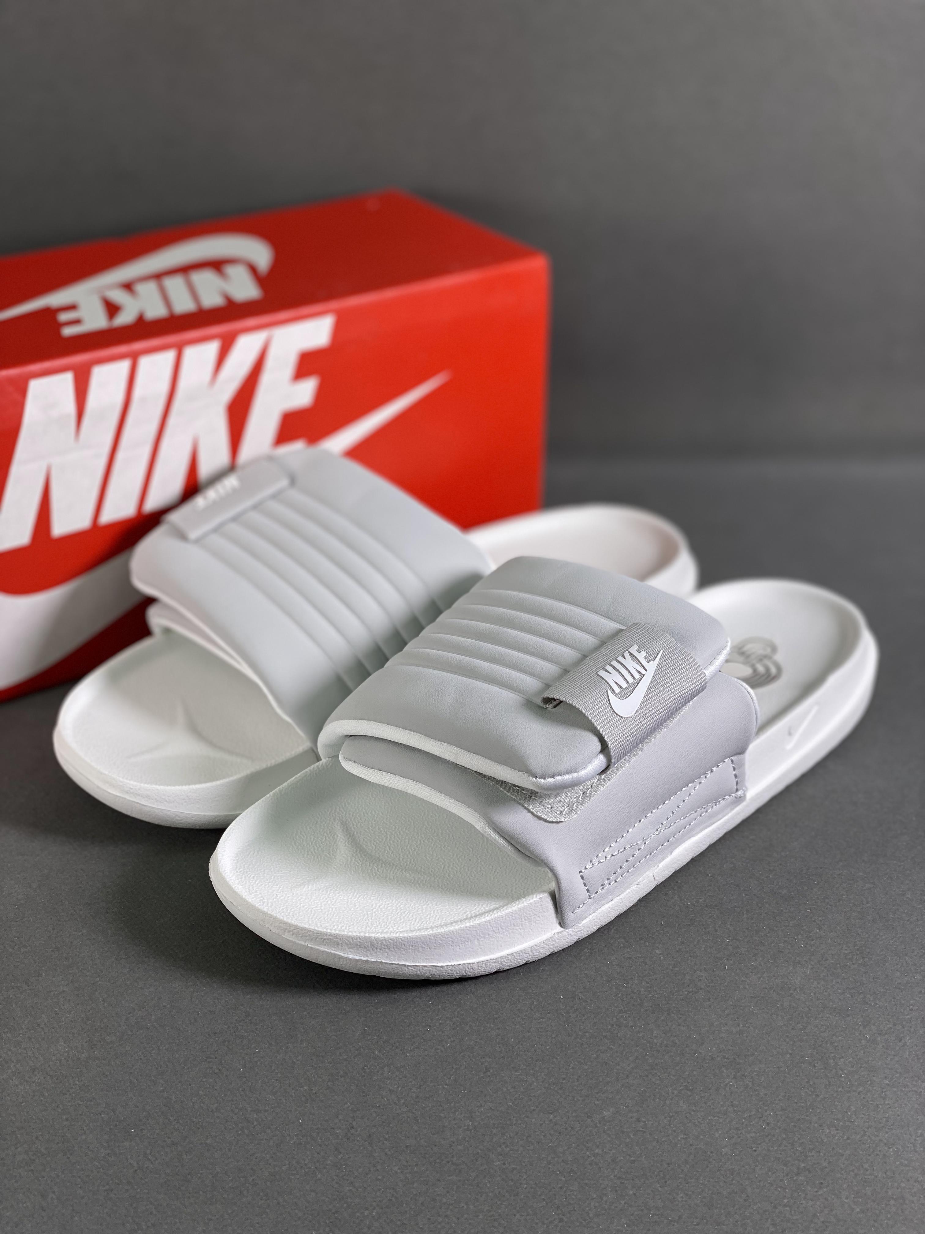 Offcourt Adjust Nike Summer Beach Casual Velcro Slippers White Gray Item Number: DQ1033-001 Size: 36-45 (with half size) 9