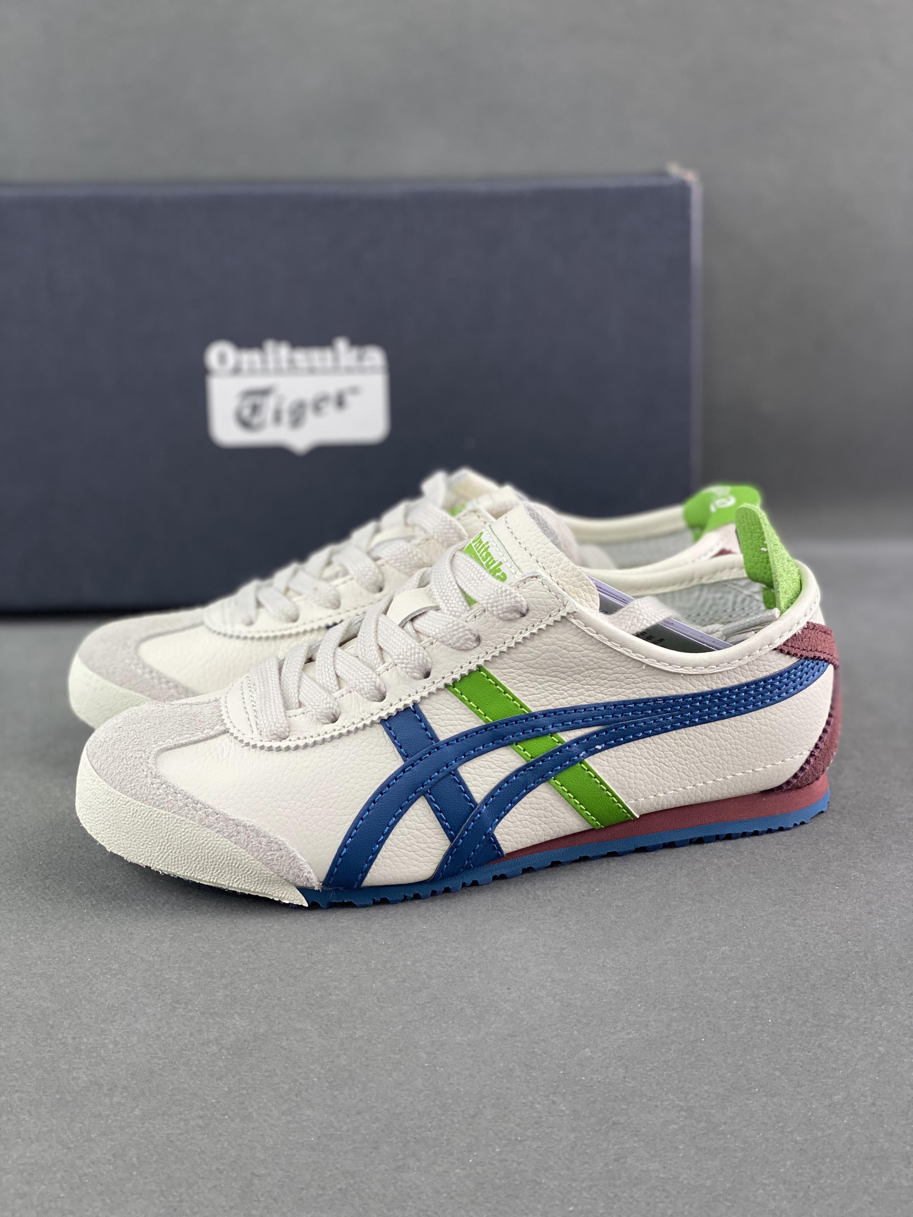 Onitsuka Tiger Mexico 66 Onitsuka Tiger leather handmade casual sneakers Item No.: 1183A201-115 Size: 36-469