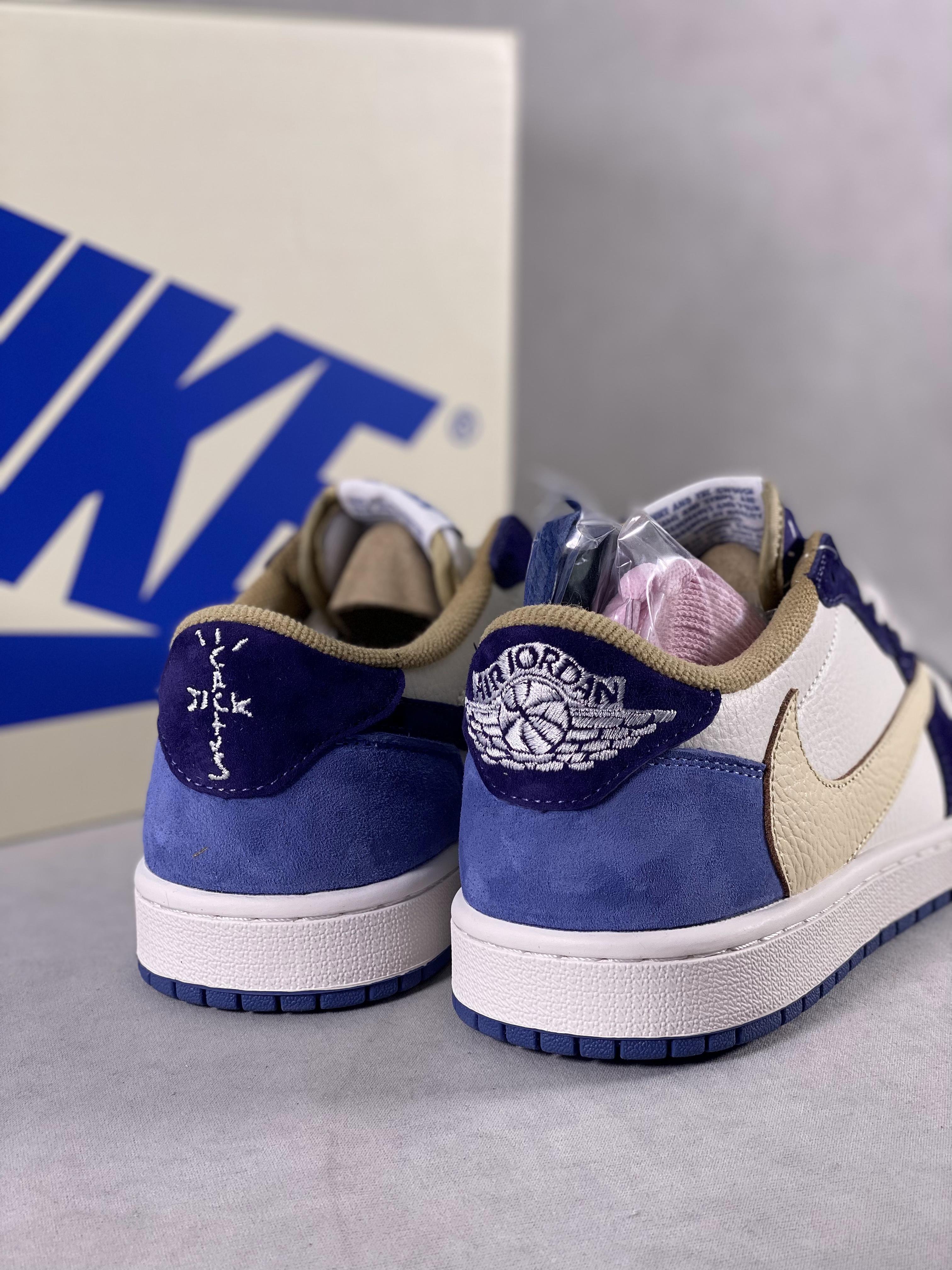 Travis Scott x Fragment Design x Jordan Air Jordan 1 Low OG SP three-party joint retro basketball shoes Item number: DM7866-808 Size: 36-9